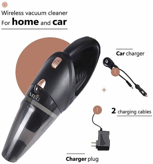 MEG Handheld Cordless Car Vacuum is a cool gadget for road trip