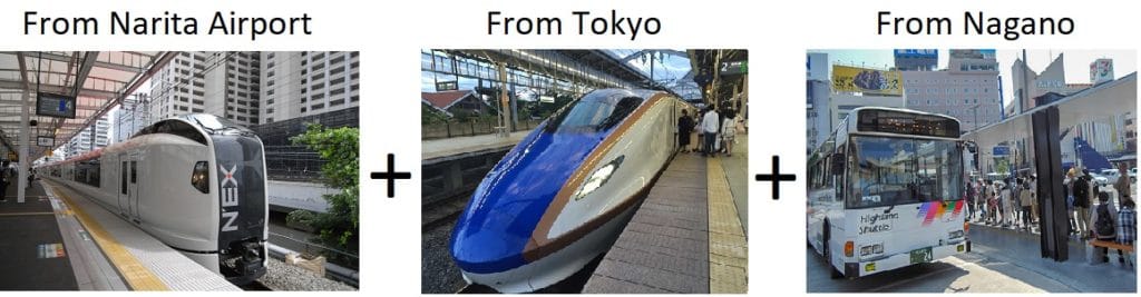 How to get from Narita airport to Hakuba by train and bus